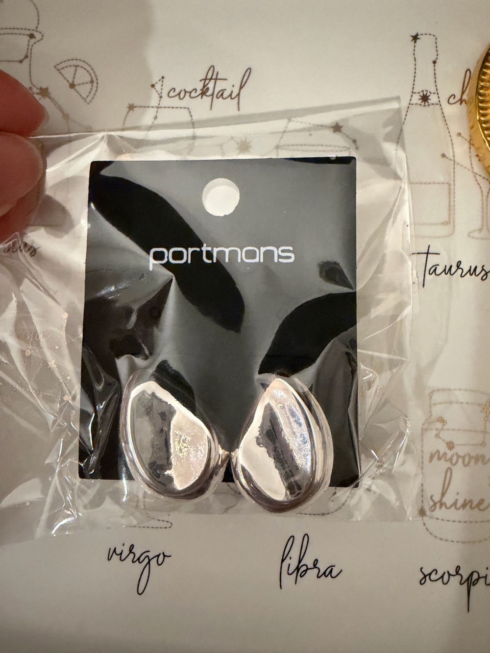 NEW Portmans Silver Teardrop Statement Stud Earrings
